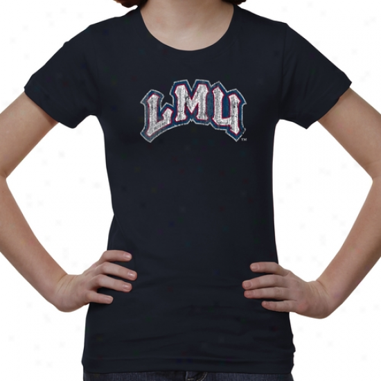 Loyola Marymount Lions Youth Distressed Primary T-shirt - Navy Blue-