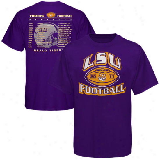 Lsu Tigers 2011 Football Schedule T-shirt - Purple