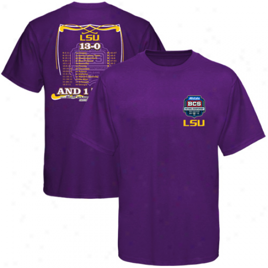 Lxu Tigers 2012 Bcs National Championship Gaem Bound One To Go T-shirt - Purple