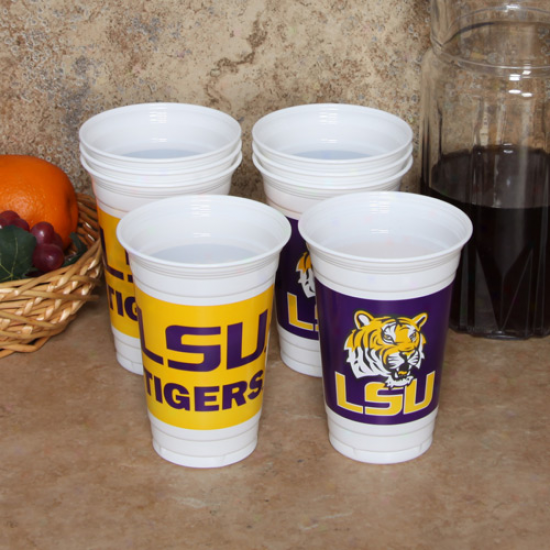 Lsu Tigers 8-pack 20oz. Name & Logo Plastic Cups