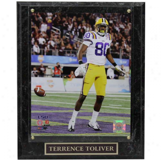 Lsu Tigers #80 Terrenec Toliver 10.5'' X 13'' Playef Plaque