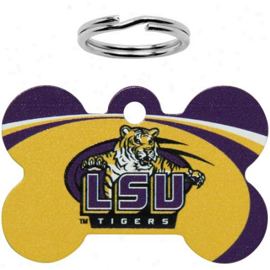 Lsu Tigers Bone Engravable Pet Id Tag