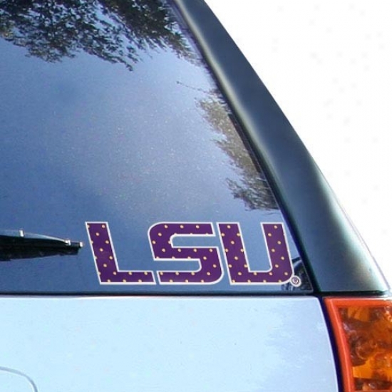 Lsu Tigers Polka Dot Car Decal