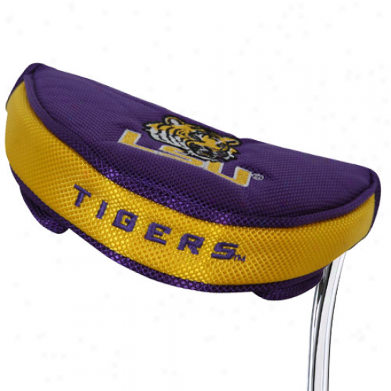 Lsu Tigers Purple-yellow Mallet Putter Cover