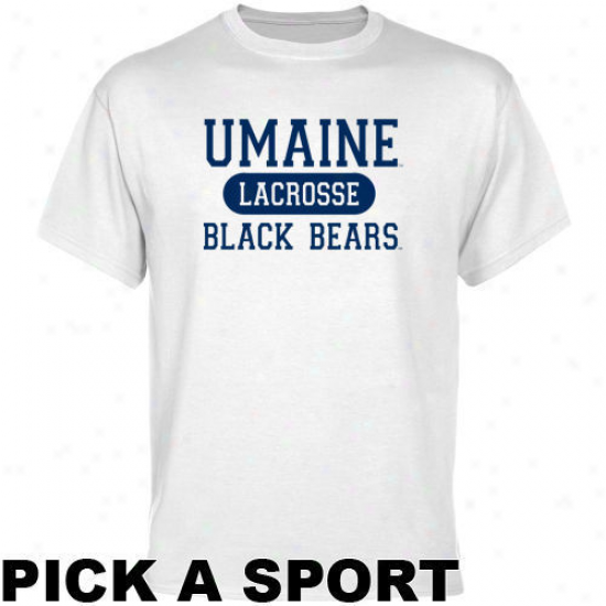 Maine Black Bears White Custom Sport T-shirt -