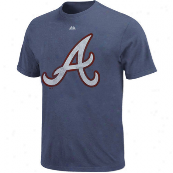 Majestic Atlanta Braves Nqvy Blue Ballyard Legends Heathered T-shirt