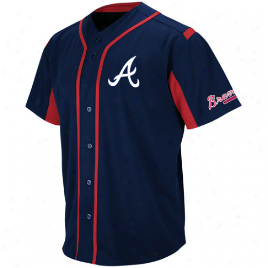 Mamestic Atlanta Braves Youth Wind-up Jersey - Navy Blue