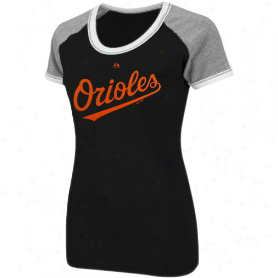 Majestic Baltimore Orioles Women's All My Heart Premium T-shirt - Black