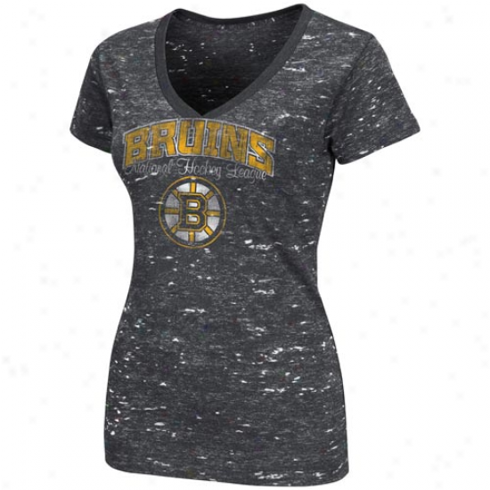 Majestic Boston Bruins Ladies Official Contender Premium T-shirt - Ash