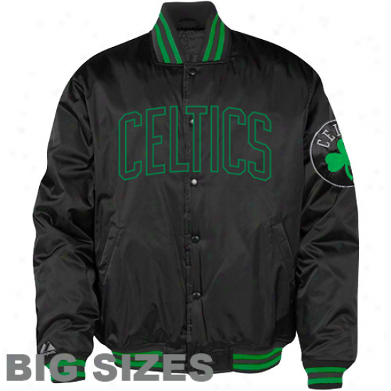 Majestic Boston Celtics Stain Big Sizes Full Zip Jacket - Black