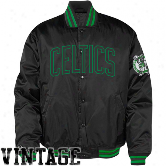 Majestic Boston Celtics Youth Black Satin Jacket