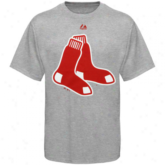 Majestic Boston Red Sox Youth Ash Soft Density Official Logo T-shirt