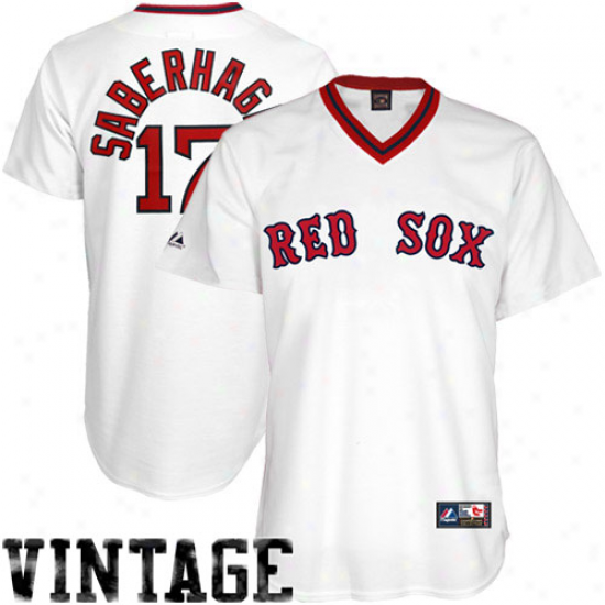 Majestic Bret Saberhagen Boston Red Sox Replica Cooperstown Throwback Jersey - White