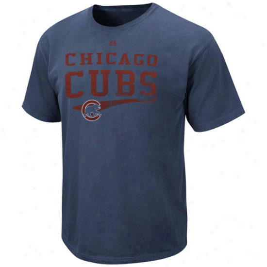 Majestic Chicago Cubs Empty Bullpen Pigment Dyed T-shirt - Navy Blue