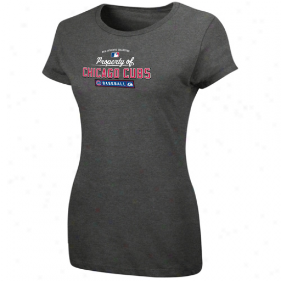 Majestic Chicago Cubs Ladies Charcoal Property OfT -shirt