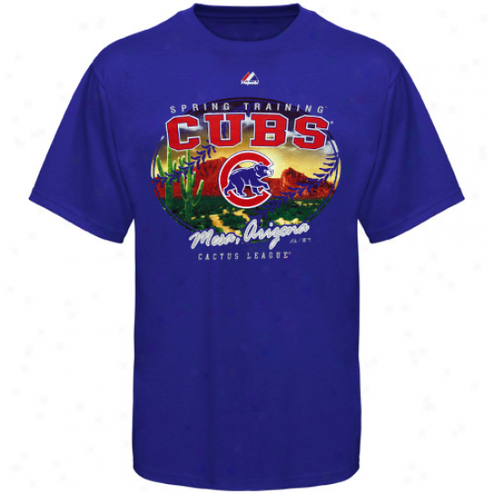 Majestic Chicago Cubs Boy 2012 Spring Training Refer Play T-snirt - Royal Blue