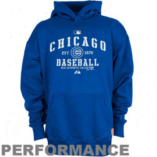 Majestic Chicago Cubs Youth Royal Blue Ac Classic Therma Base Performance Hoody Sweatshirt