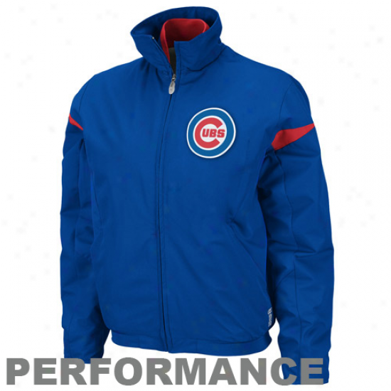 Majestic Chicago Cubs Boy Royal Blue Therma Base Threefold Peak Premier Full Zip Jacket