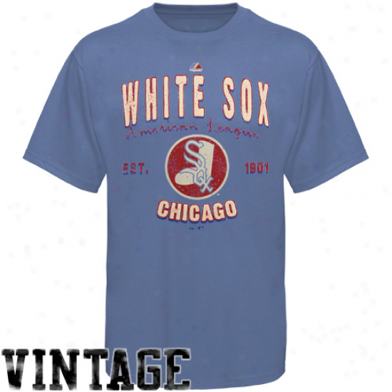 Majstic Chicago White Sox Cooperstown Barney T-shirt - Light Blue