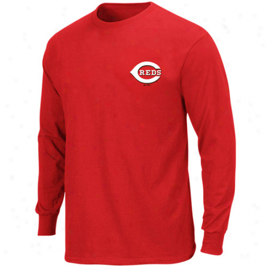 Majestic Cincinnati Reds Official Wordmark Long Sleeve T-shirt - Red