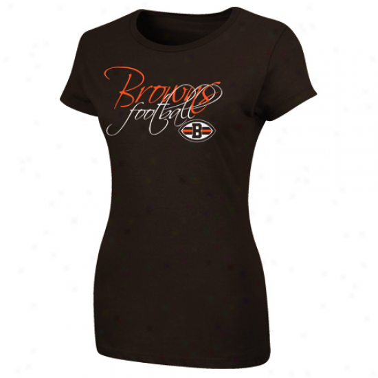 Majestic Cleveland Broans Ladies Franchise Fit Ii T-shirt - Brown