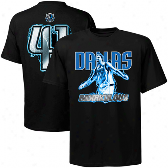 Majestic Dirk Nowitzki Dallas Mavericks #41 Youth Shocking Persona T-shirt - Black