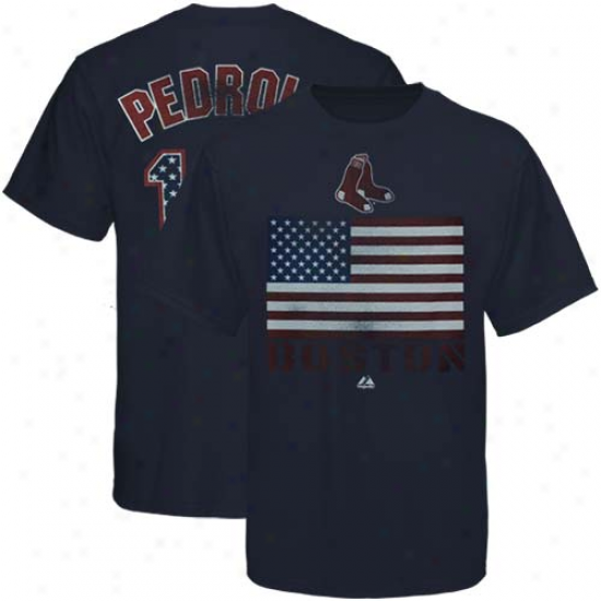 Splendid Dustin Pedroia Boston Red Sox Youth #15 Red, White & Blue Player T-shirt - Navy Dismal