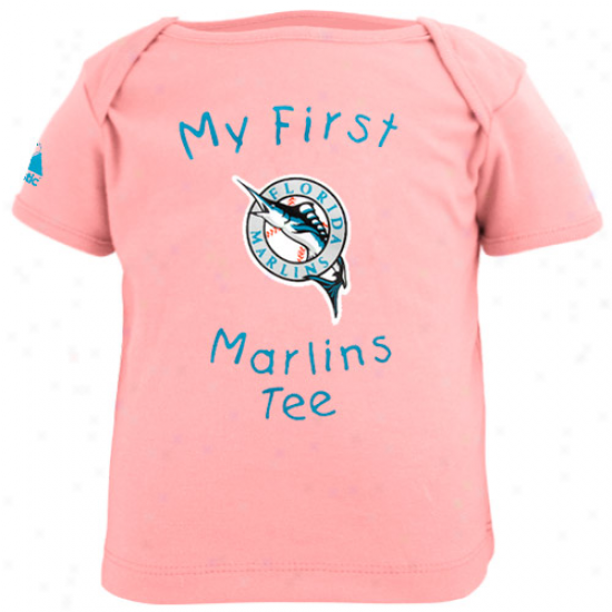 Majestic Florida Marlins Infant Girls Pink My First Tee T-shirt