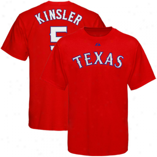 Majestic Ian Kinsler Texas Rangers #5 Youth Red Player T-shirt