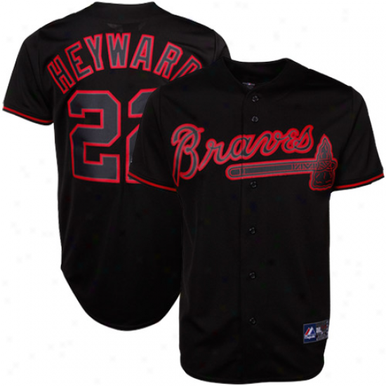 Majestic Jason Heyward Atlanta Bravss Fashion Replica Jersey - Black