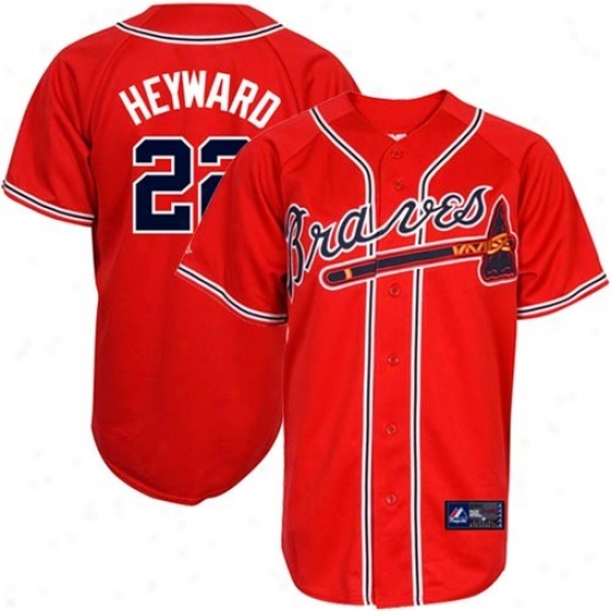 Majestic Jason Heyward Atlanta Braves Youth Replica Jersey-#22 Red