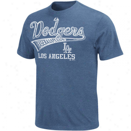 Majestic L.a. Dodgers All Club Heathered T-shirt - Royal Blue