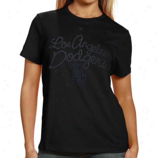 Majestic L.a. Dodgers Ladies Botttom Of The Ninth T-shirt - Black