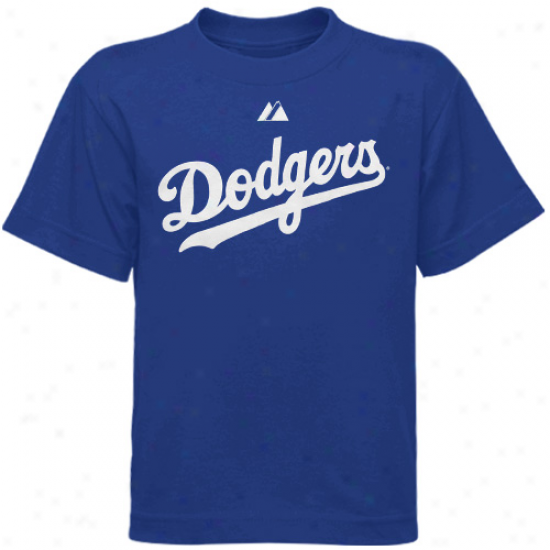 Majestic L.a. Dodgers Preschool Wordmark T-shirt - Magnificent Blue