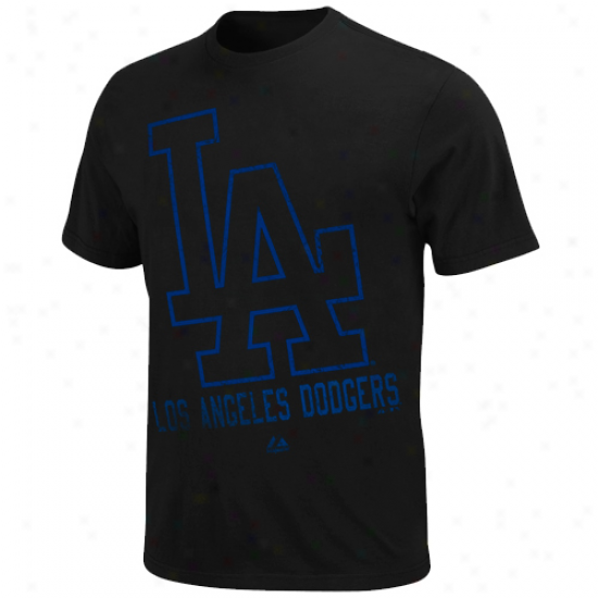 Majestic L.a. Dodgers Winning Sign T-shirt - Black