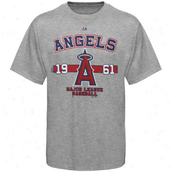 Majestic Los Angeles Angels Of Anaheim Opening Series T-shirt - Ash