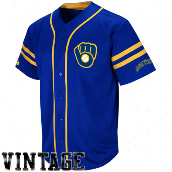 Splendid Milwaukee Brewers Cooperstown Throwback Heater Jersey - Royal Blue