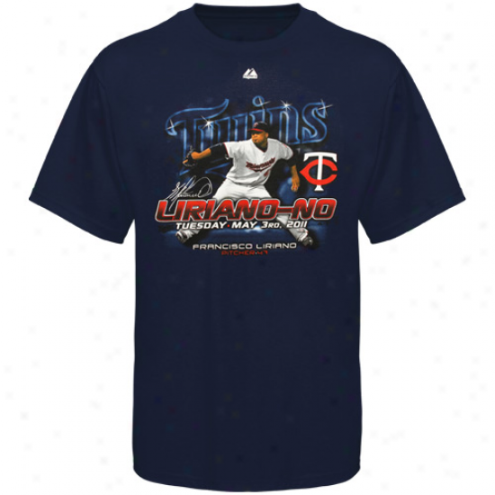 Majestic Minnesota Twins Francisco Liriano Not at all Hitter T-shirt - Navy Blue