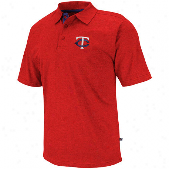 Majestic Minnesota Twins Noble Heathered Polo - Red