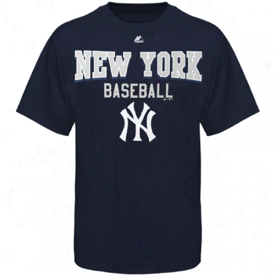 Majestic New York Yankees Kkngs Of Swing T-shirt - Navy Blue