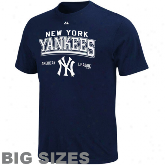 Majestic New York Yankees Mini Tee Big Sizes T-shirt - Navy Blue