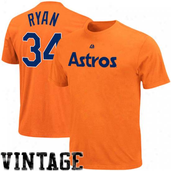 Majestic Nolzn Ryan Houston Astros #34 Youth Cooperstown Player T-zhirt - Orange