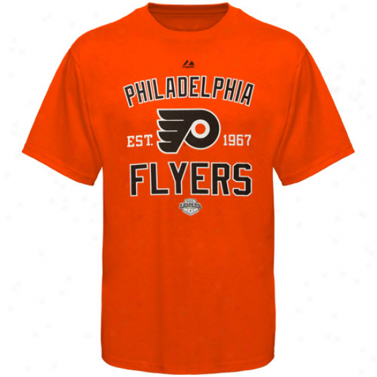 Majestic Philadelphua Flyers Athletic Streamline T-shirt - Orange