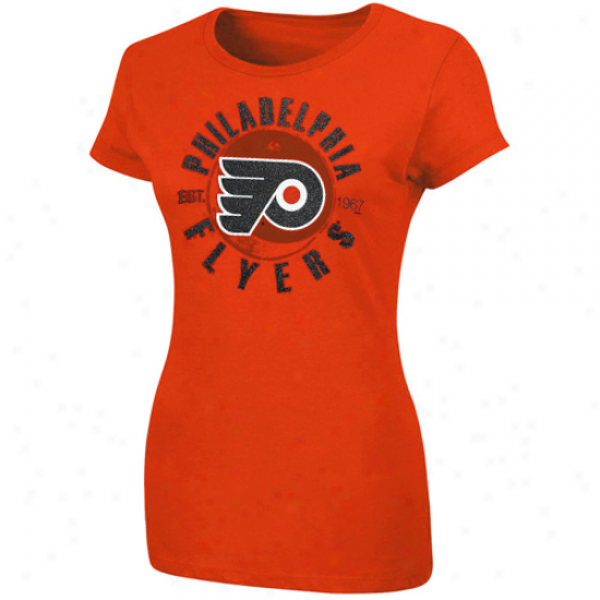 Majextic Philadelphia Flyes Ladies Unbreakable Spurit  T-shirt - Orange