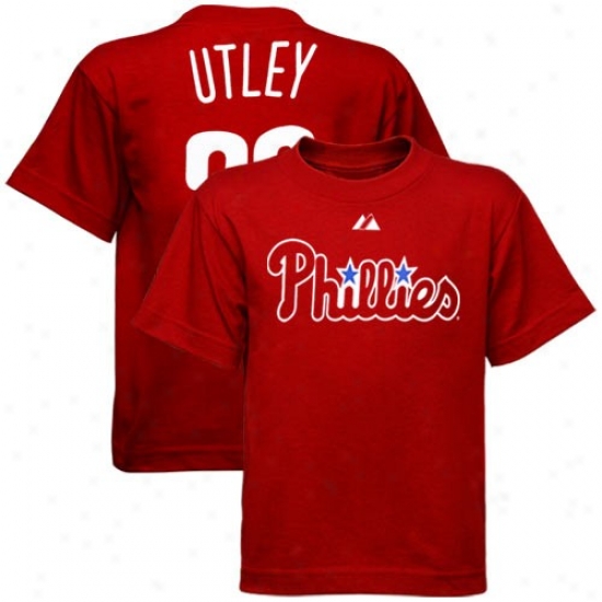 Majestic Philadelphia Phillies #26 Chase Utley Tooddler Red Player T-shirt