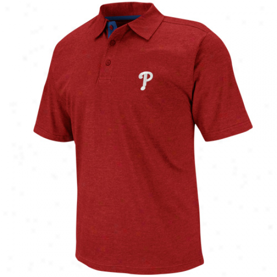 Majestic Philadelphia Phillies Noble Heathered Polo - Red