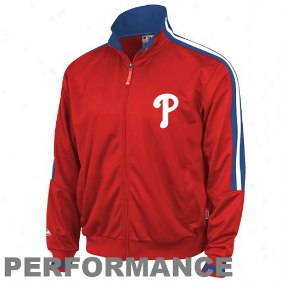 Majestic Philadelphia Phollies Red Therma Base Performance Track Jacket