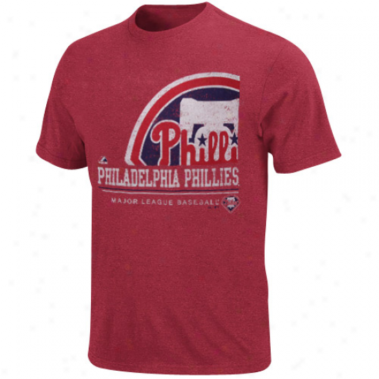 Majestic Philadelphia Phillies Submariner Heathered T-shirt - Red