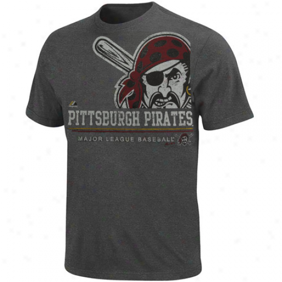 Majestic Pittsburgh Pirates Submariner Heathered T-shirt - Charcoal