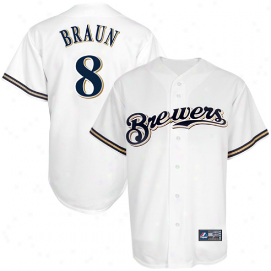 Majestic Ryan Braun Milwaukee Brewers Replica Jersey - White